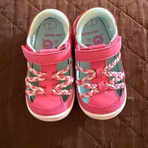 Stride Rite Pink and Teal Kids Sneakers Sandals Like New
